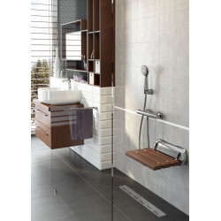 Deante Vital siedzisko ścienne w kolorze drewna wpc składane