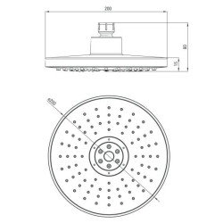 Deante cascada chrom Peonia głowica natryskowa 2-funkcyjna ø200 mm
