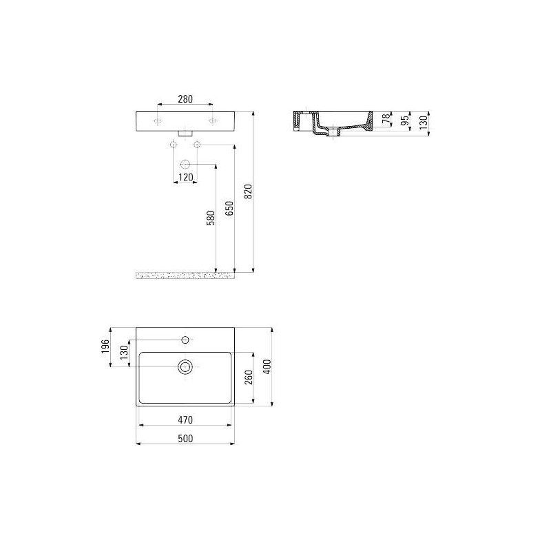 Deante Temisto umywalka 565x400 biały, nero