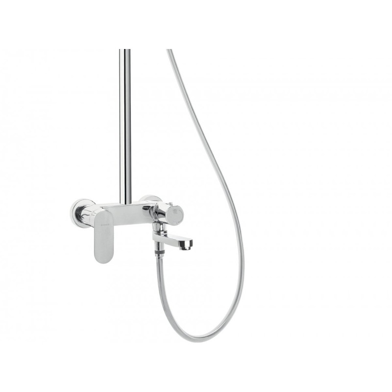 Deante deszczownia Alpinia chrom z baterią wannową mieszaczową z ruchomą wylewką