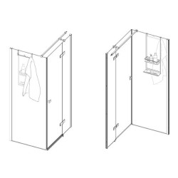 Deante Mokko nero półka na kabinę typ a