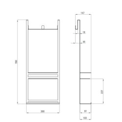 Deante Mokko nero półka na kabinę typ a