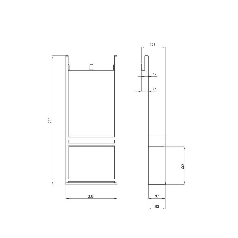 Deante Mokko nero półka na kabinę typ a