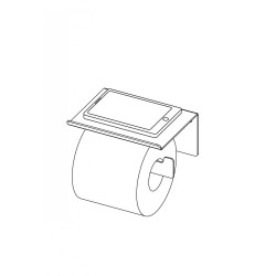 Deante Mokko nero uchwyt na papier z półką, ścienny