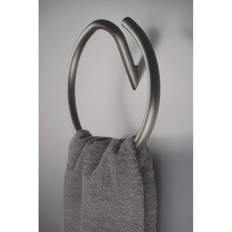 Deante Silia wieszak na ręcznik, ścienny okrągły, titanium
