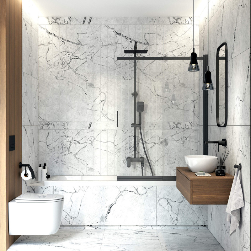 Deante Mokko lustro wiszące, w ramie, prostokątne, 500x750 mm, nero