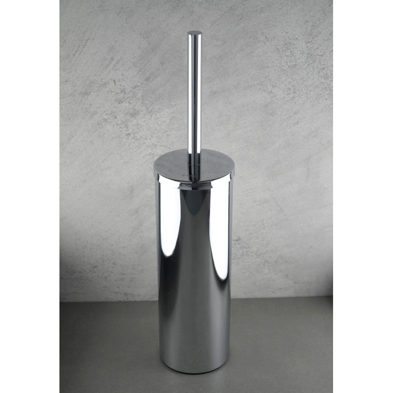 Deante Round szczotka wc z pojemnikiem, wolnostojąca, chrom