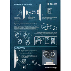 Deante Round lusterko magnetic led