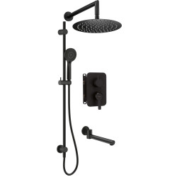 Deante komplet podtynkowy natryskowy z drążkiem Arnika nero z boxem mieszaczowym