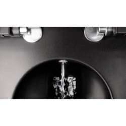 Deante miska wc z funkcją bidetu Peonia nero wisząca z deską, bateria mieszaczowa nero