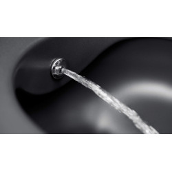 Deante miska wc z funkcją bidetu Peonia nero wisząca z deską, bateria mieszaczowa nero