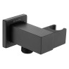 Deante cascada nero przyłącze kątowe regulowane z uchwytem kwadratowe