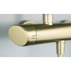 Deante deszczownia Arnika złoto szczotkowane z baterią mieszaczową