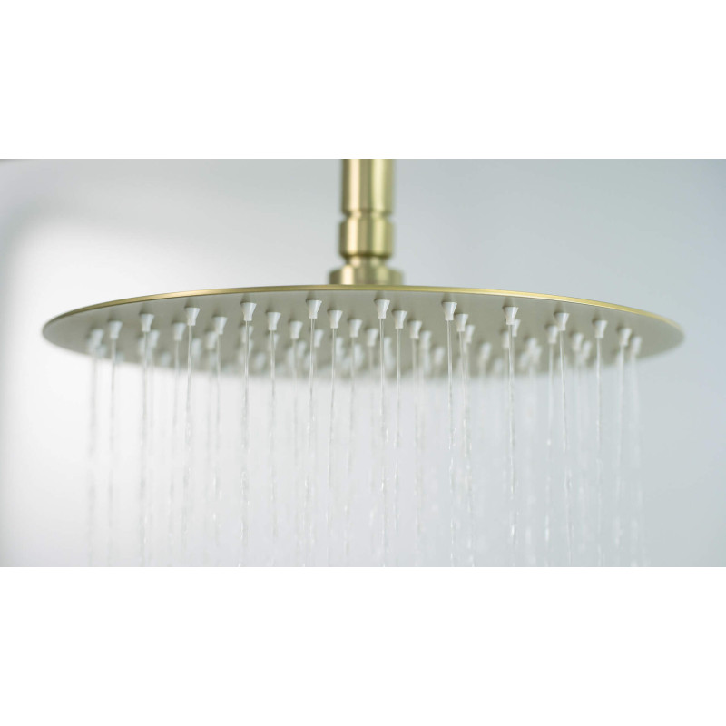 Deante deszczownia Arnika złoto szczotkowane z baterią mieszaczową