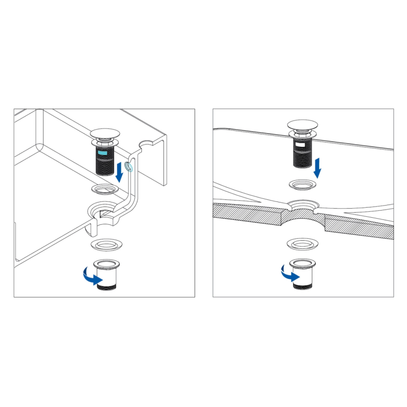Deante click-clack ceramiczny uniwersalny, z tuleją