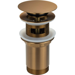 Deante click-clack brąz szczotkowany okrągły, z tuleją, umywalkowy