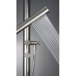 Deante deszczownia podłogowa Silia stal szczotkowana z baterią mieszaczową