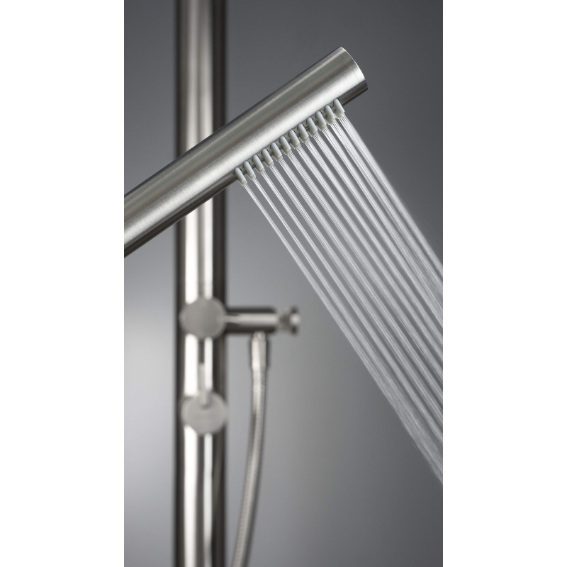 Deante deszczownia podłogowa Silia stal szczotkowana z baterią mieszaczową