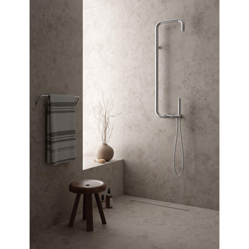 Deante deszczownia Silia stal szczotkowana z baterią mieszaczową