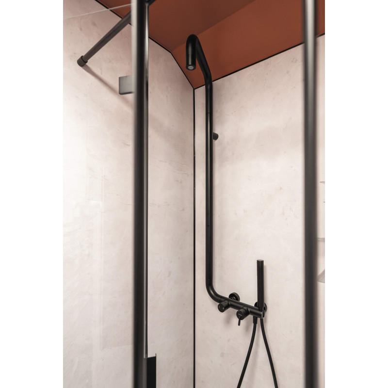 Deante deszczownia Silia nero z baterią mieszaczową