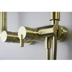 Deante deszczownia Silia złoto szczotkowane z baterią mieszaczową