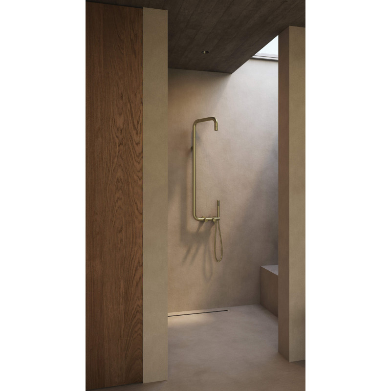 Deante deszczownia Silia złoto szczotkowane z baterią mieszaczową