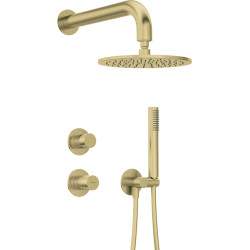 Deante komplet podtynkowy natryskowy Silia hexa złoto szczotkowane z głowicą natryskową