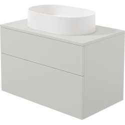 Deante umywalka granit alabaster 550x350 mm + szafka Prisma kaszmir