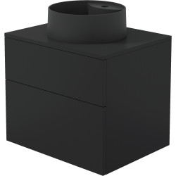 Deante umywalka granit nero ø360 z miejscem na baterię + szafka Prisma nero