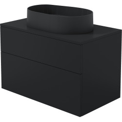 Deante umywalka granit nero 550x350 mm + szafka Prisma nero