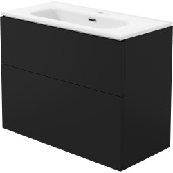 Deante umywalka biała wpuszczana 800 mm + szafka Prisma nero