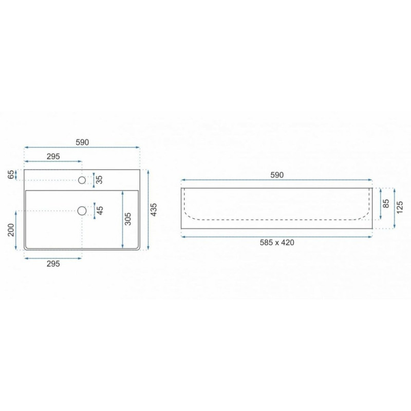 Rea umywalka nablatowa Gina 60