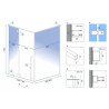 Rea kabina bez brodzika 80x100x190, kolor: transparent,  kierunek: uniwersalny Fargo Black