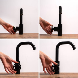 Rea bateria umywalkowa wysoka Vertigo Side Czarna