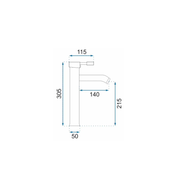 Rea bateria umywalkowa wysoka Graf Czarna
