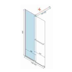 Rea ścianka prysznicowa 100x200 Cortis Black