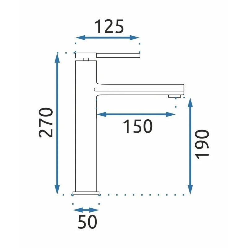 Rea bateria umywalkowa wysoka Oval Czarna