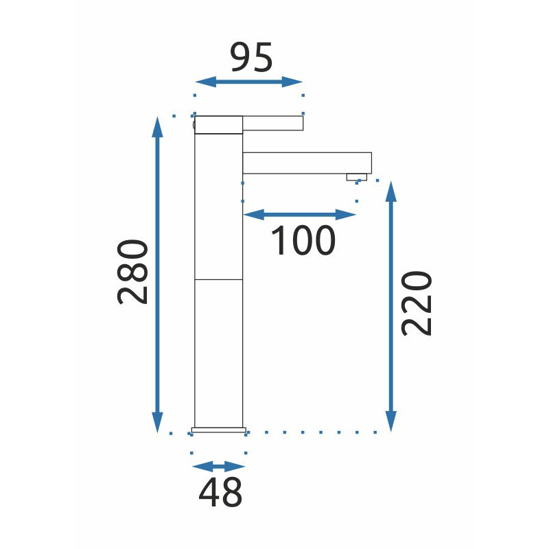 Rea bateria umywalkowa wysoka Polo Czarna/Złota