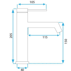 Rea bateria umywalkowa niska Foss Czarna