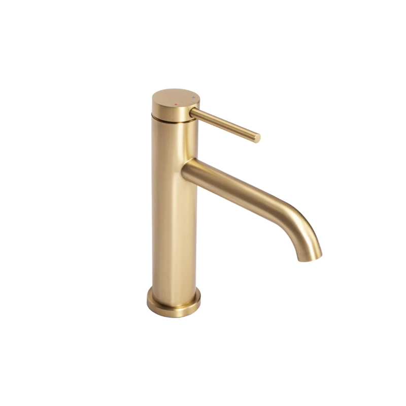 Rea bateria umywalkowa niska Clif Złota Szczotkowana