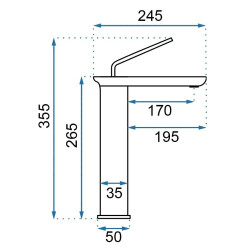 Rea bateria umywalkowa wysoka Modo Czarna