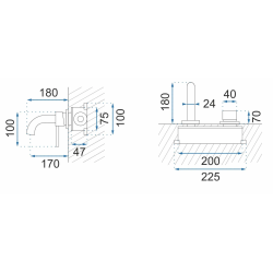 Rea bateria umywalkowa podtynkowa Owen Złota Szczotkowana