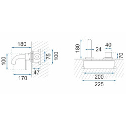 Rea bateria umywalkowa podtynkowa Owen Nikiel Szczotkowana