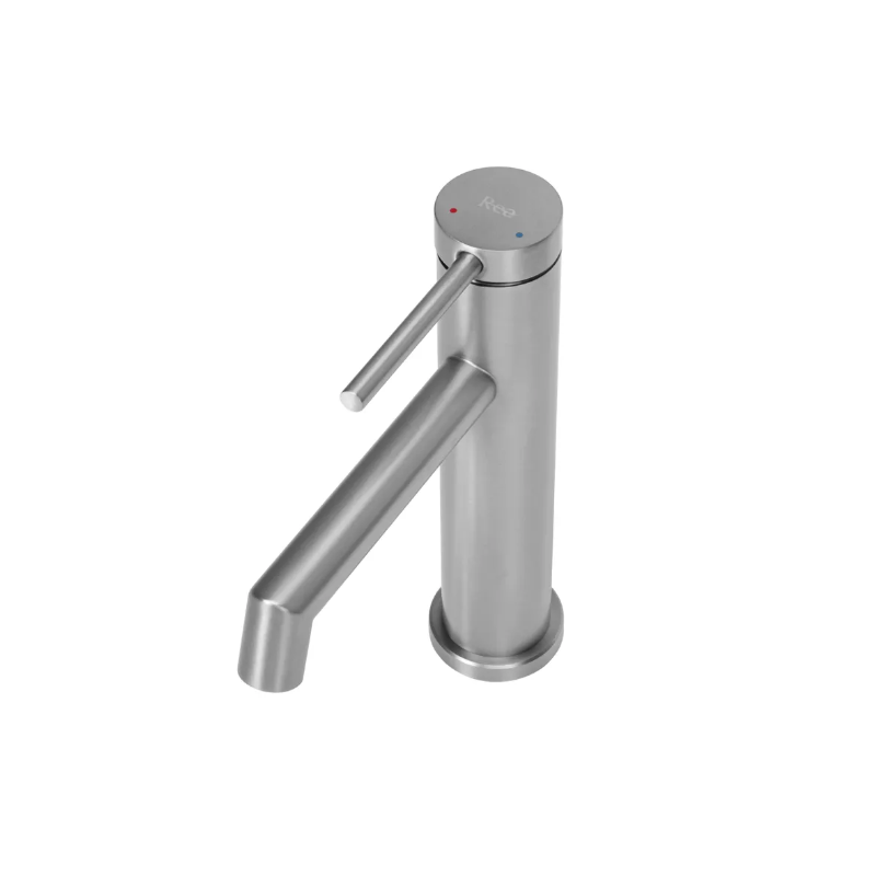 Rea bateria umywalkowa niska Foss Nikiel Szczotkowany