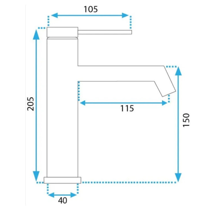 Rea bateria umywalkowa niska Foss Nikiel Szczotkowany