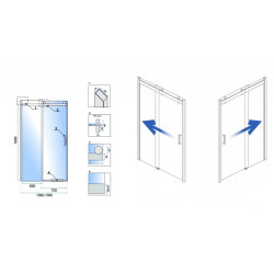 Rea drzwi prysznicowe 140x190, kierunek: lewe Nixon-2 Chrom