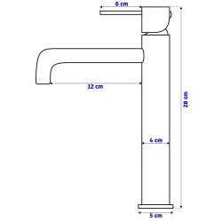 Rea bateria umywalkowa wysoka Lungo Chrom