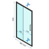 Rea drzwi prysznicowe 120x195 Rapid Slide Black
