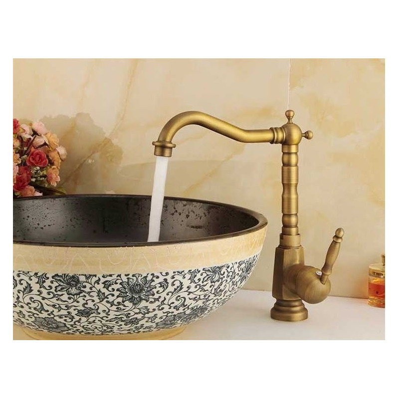 Rea bateria umywalkowa wysoka Bona Złota Przecierana