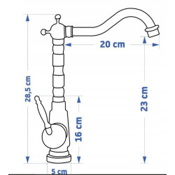 Rea bateria umywalkowa wysoka Bona Złota Przecierana